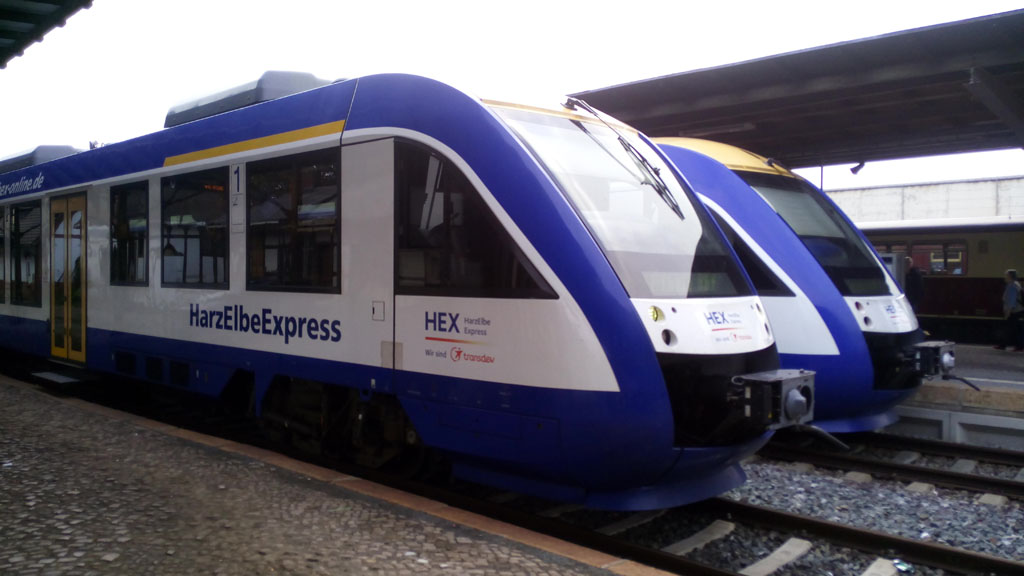 Trenes de la compañia privada HEX en Quedlinburg
