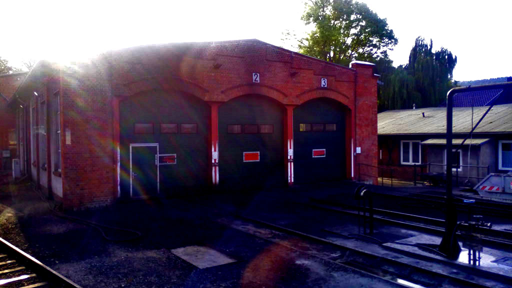 Cocherón de la estación de Gernrode. Lástima del sol frontal.