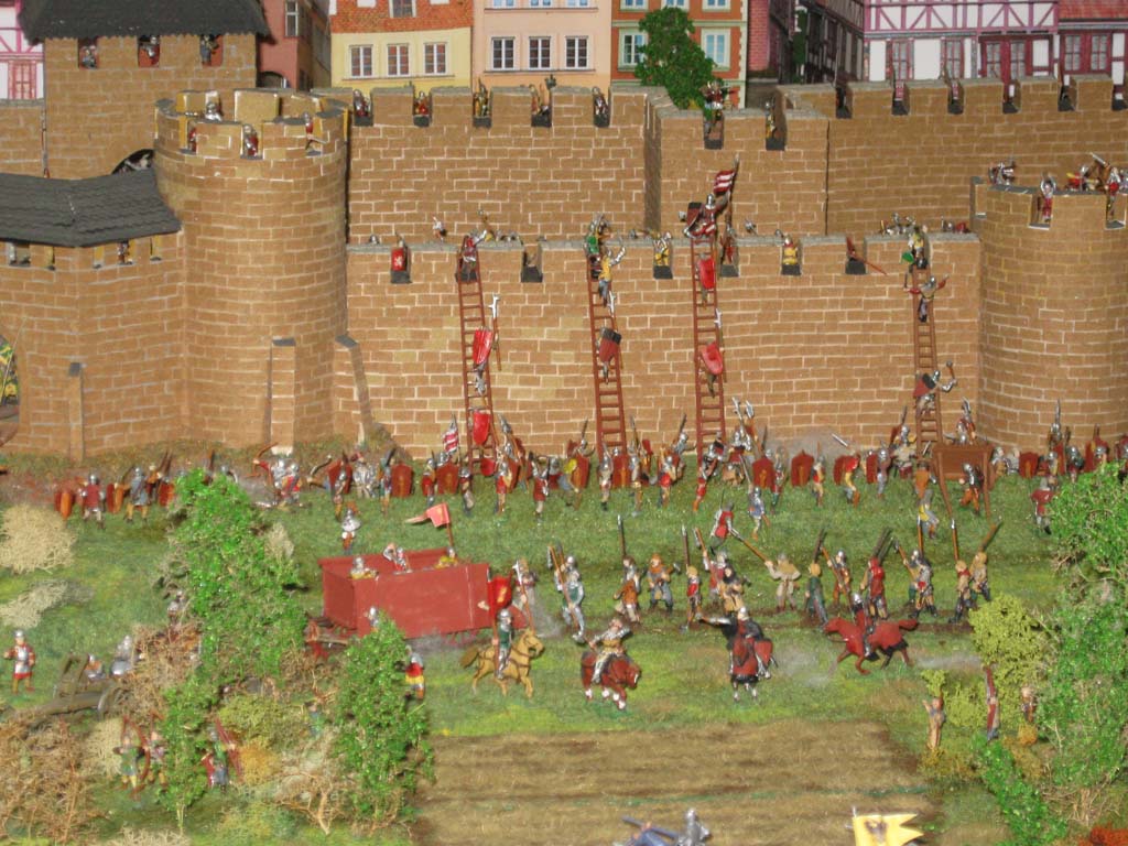 Asedio a un castillo y batalla medieval