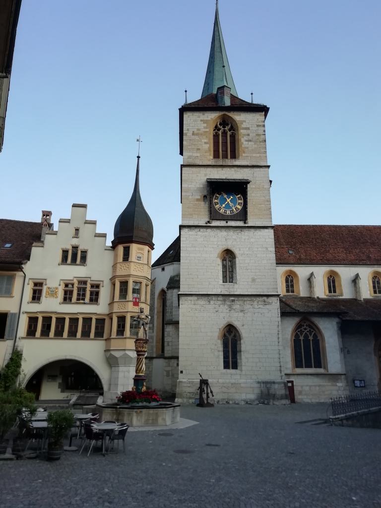 Iglesia gótica de Sankt Benedikt que es la iglesia principal evangélica reformada de Biel