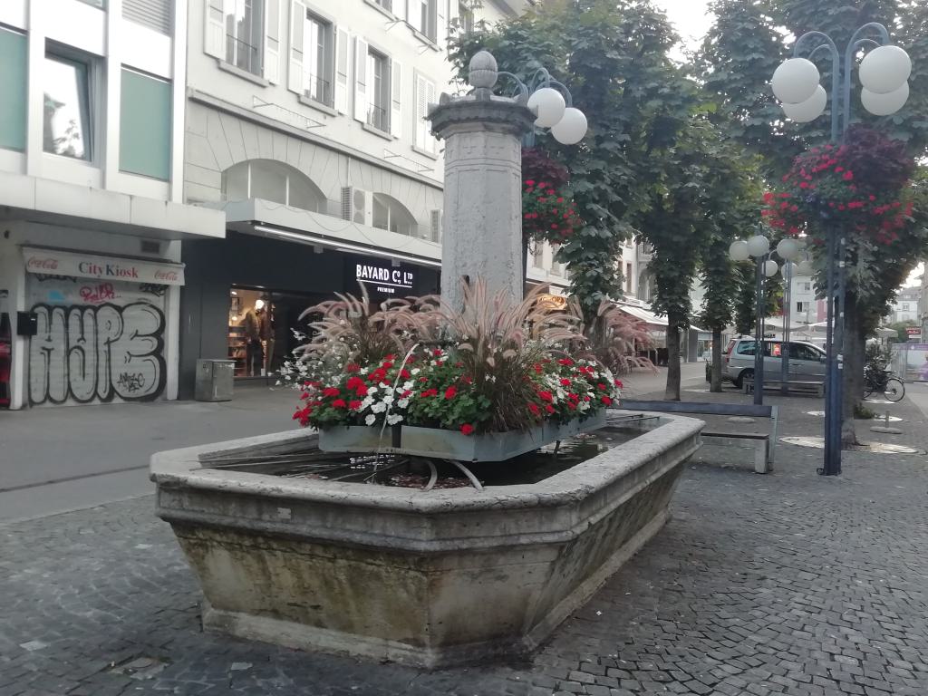 En la zona nueva también hay fuentes, como esta de la Markgasse