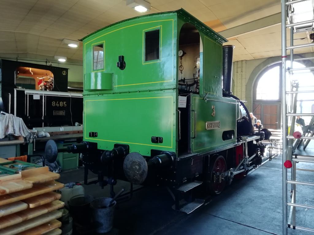 E 2/2 3 (Zephir) fabricada por Krauss en 1874 en estado operativo