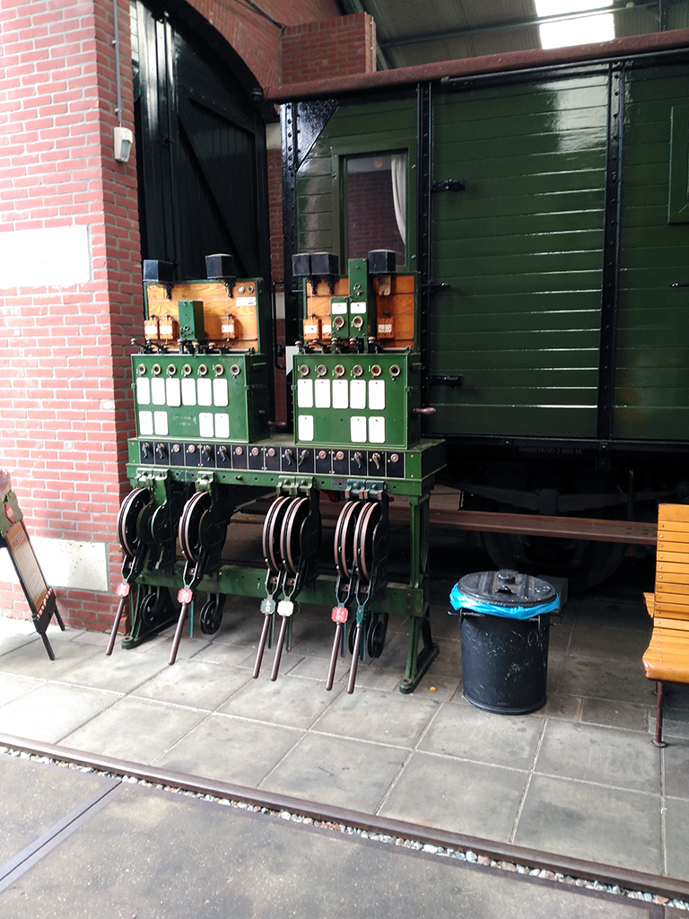 Mecanismo de acceso a las agujas en el hangar de Boekelo